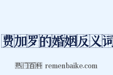 费加罗的婚姻反义词是什么意思的图片